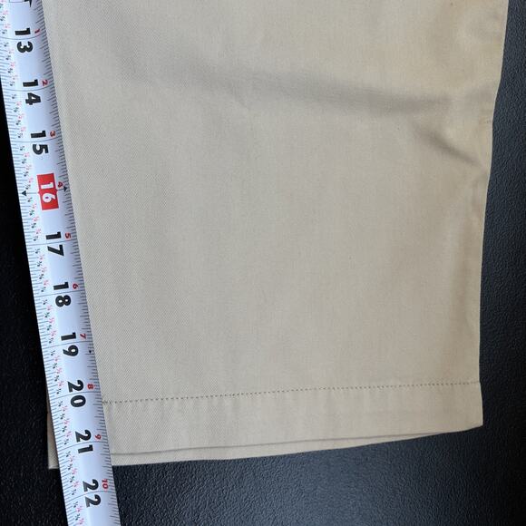 LL Bean Capri Pants Womens 18 Petite Tan High Rise Cotton Blend Twill Pockets - Picture 9 of 10